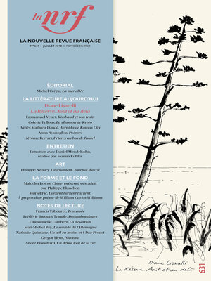 cover image of La Nouvelle Revue Française N° 631 (juil. 2018)
